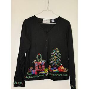 Marisa Christina 2002 Christmas Collection Vintage Cardigan Sweater Medium